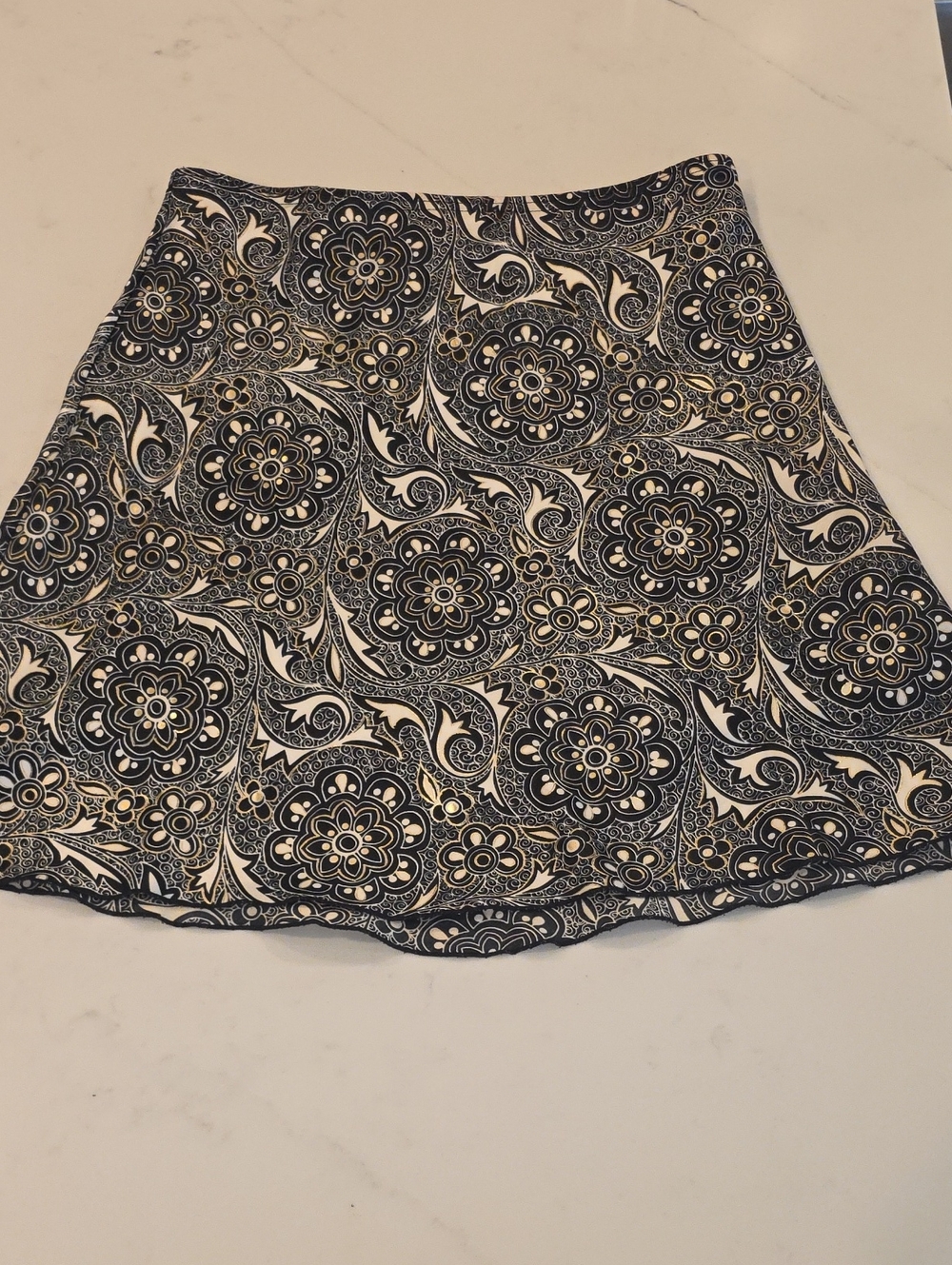Wrapper Black and Gold A-Line Skirt